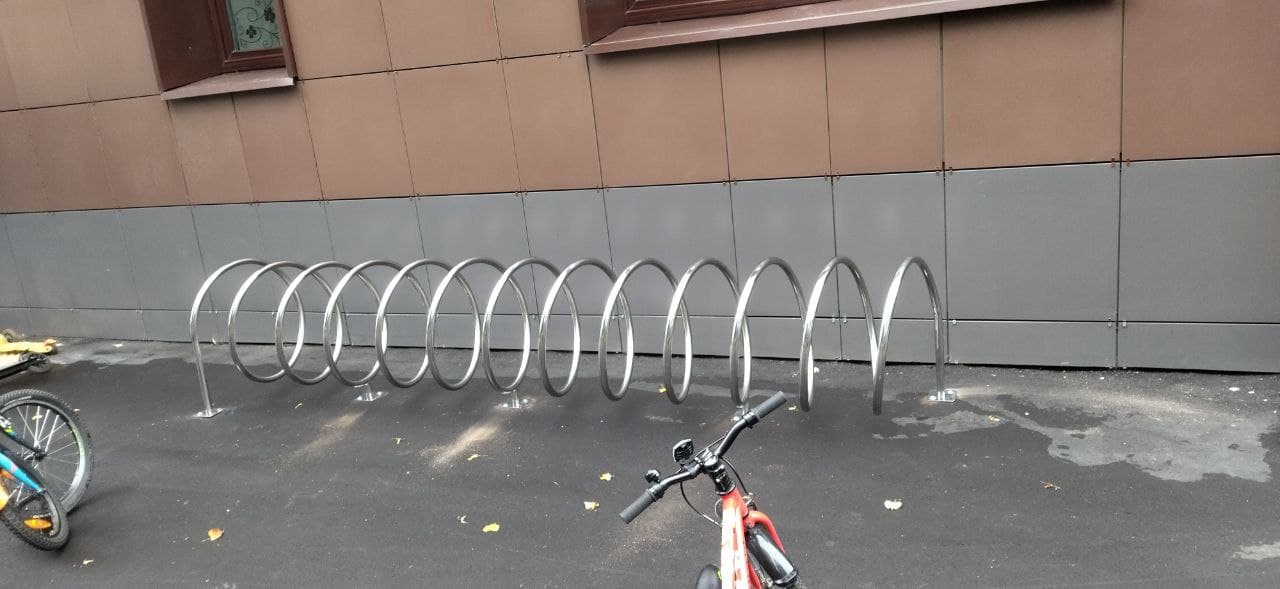 Велопарковка 7-ми местная Air Gym «Спираль» из нержавейки