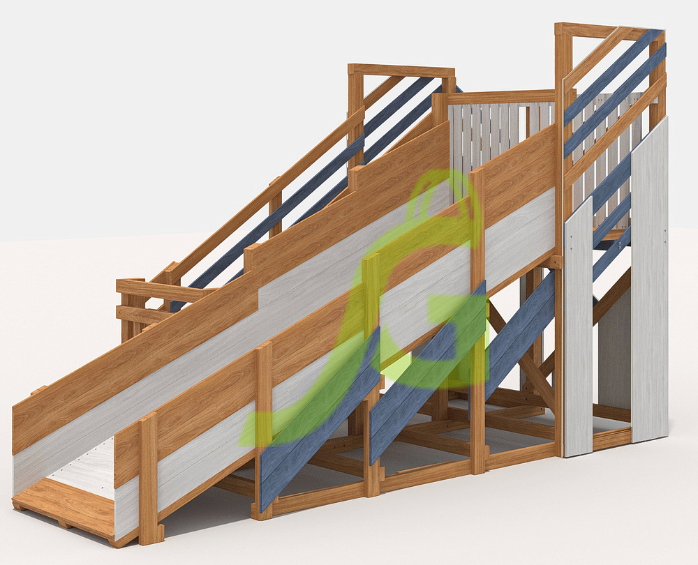 Зимняя деревянная горка Snow Fox, скат 4 м, мод.3