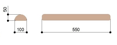 Массажный валик полукруглый 10 см Heliox D10s