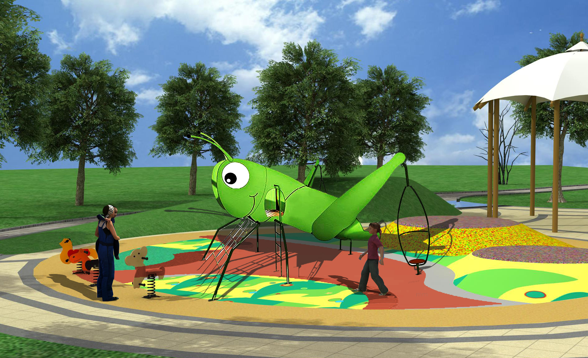 Детская игровая площадка Air-Gym Play Кузнечик WD-DZ050, серия Животный мир