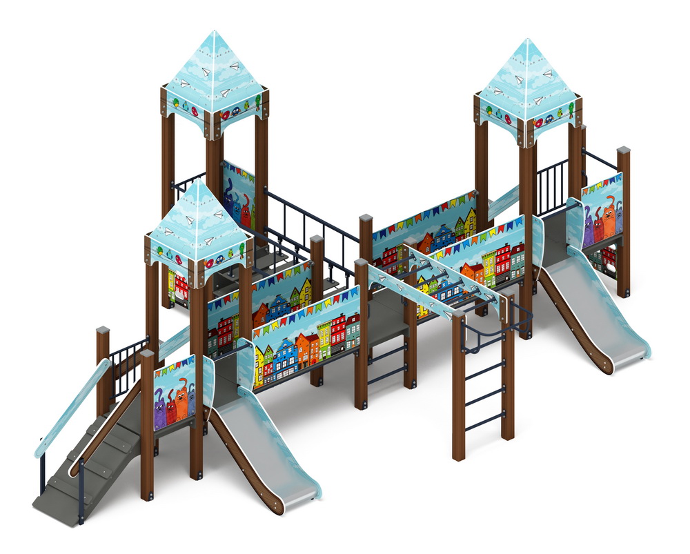 КОРОЛЕВСТВО (Коты) детский игровой комплекс ДИК 1.15.05-21 (H=750)