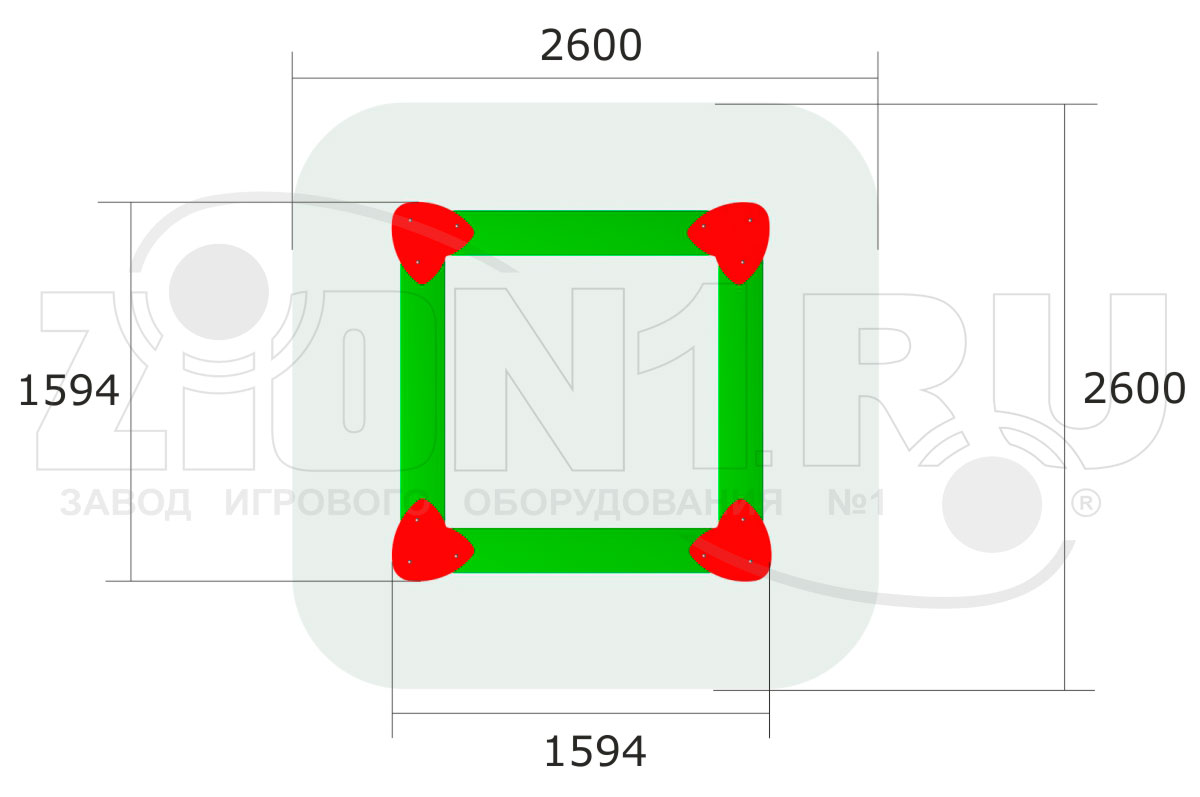 Детская песочница ZION Квадрат (П001)