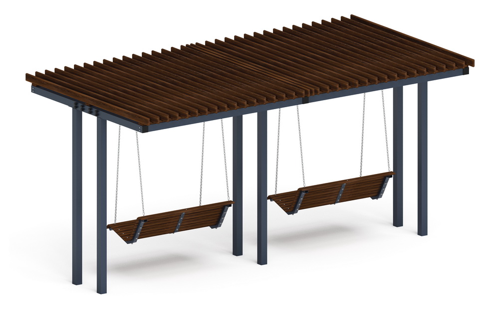 Пергола Тент с качелями (прямая) МФ 78.04.02-01 /без поликарбоната/