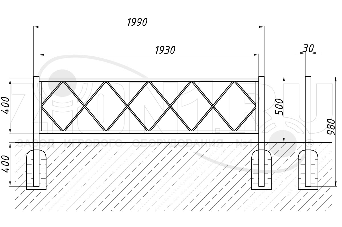 Газонное ограждение ZION ОГ-07 (ОГ007)