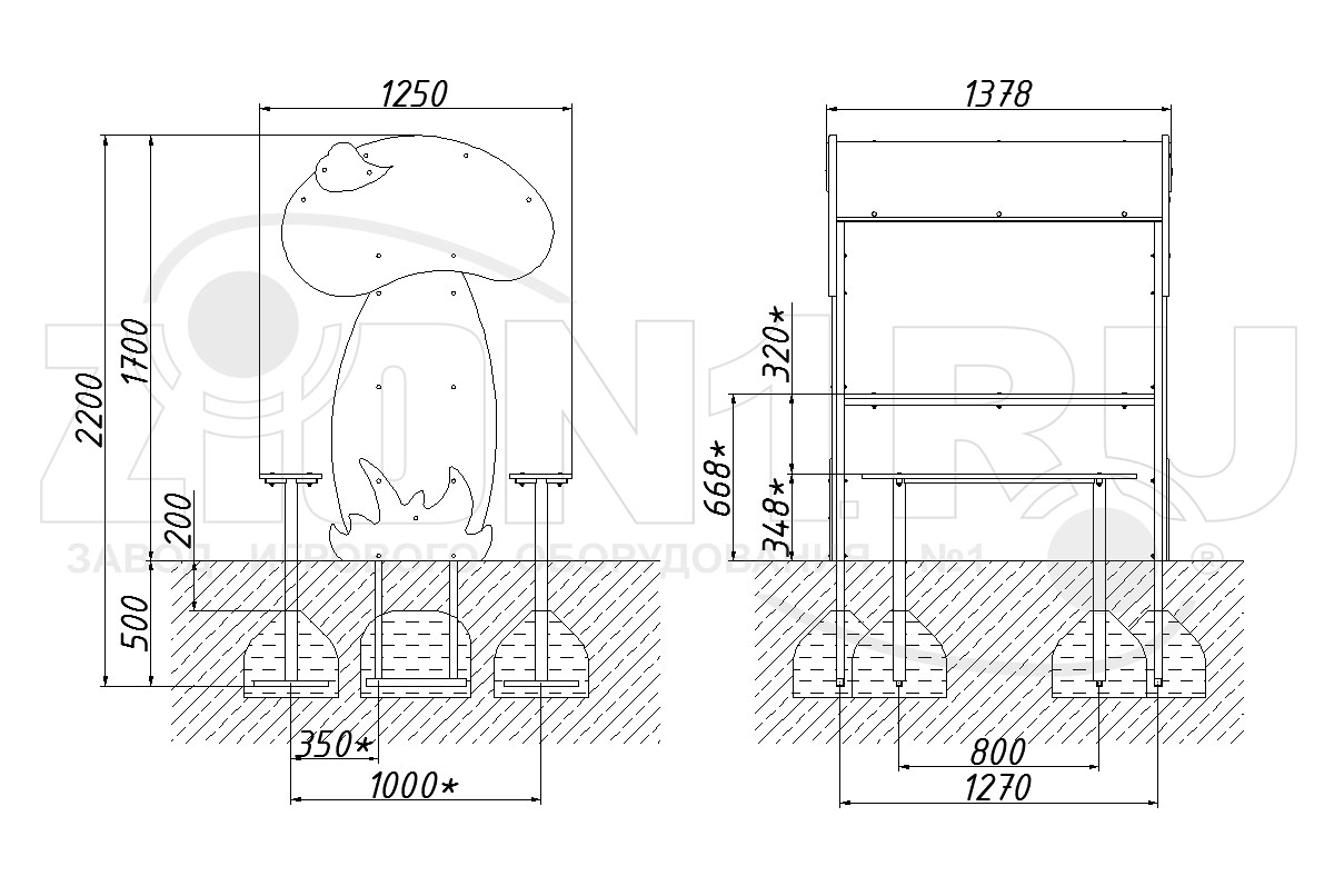 Столик детский с навесом ZION Грибник (СП071)