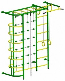 Детская шведская стенка Пионер С5С зелёно/жёлтый