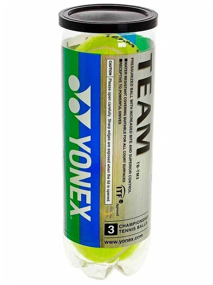 Мяч теннисный YONEX Team 3B, нат. резина, сукно (11.403)