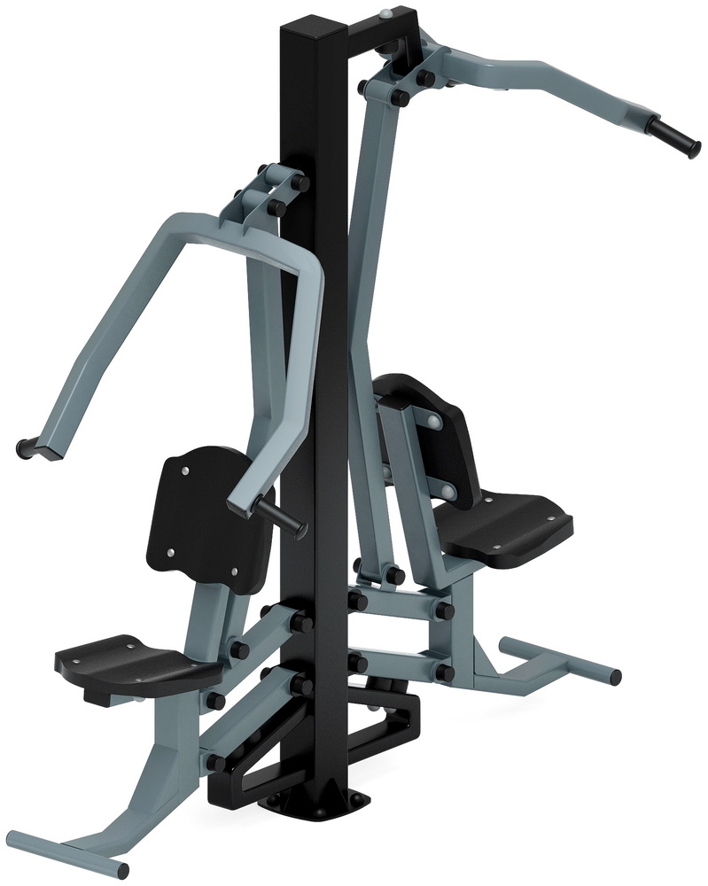 Уличный тренажер ТЯГА ВЕРХНЯЯ+ЖИМ ОТ ГРУДИ (серый) СТ 027-13