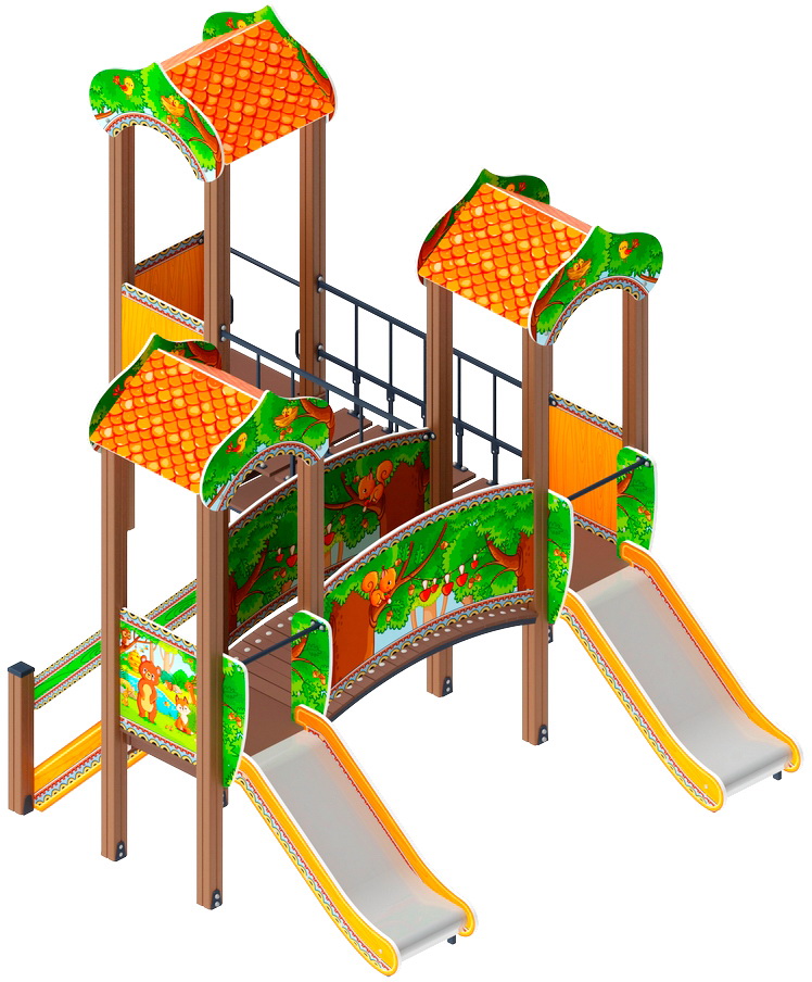 ПОЛЯНКА детский игровой комплекс ДИК 1.16.04-01 (H=750)