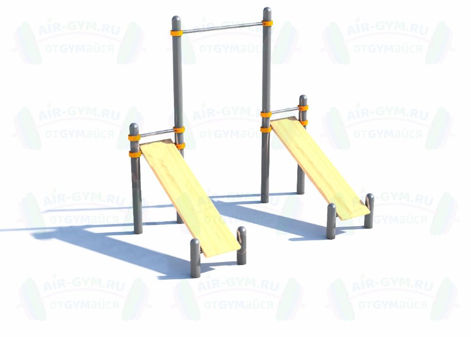 Турник с двумя скамьями для пресса (модерн.) СВС-46-М