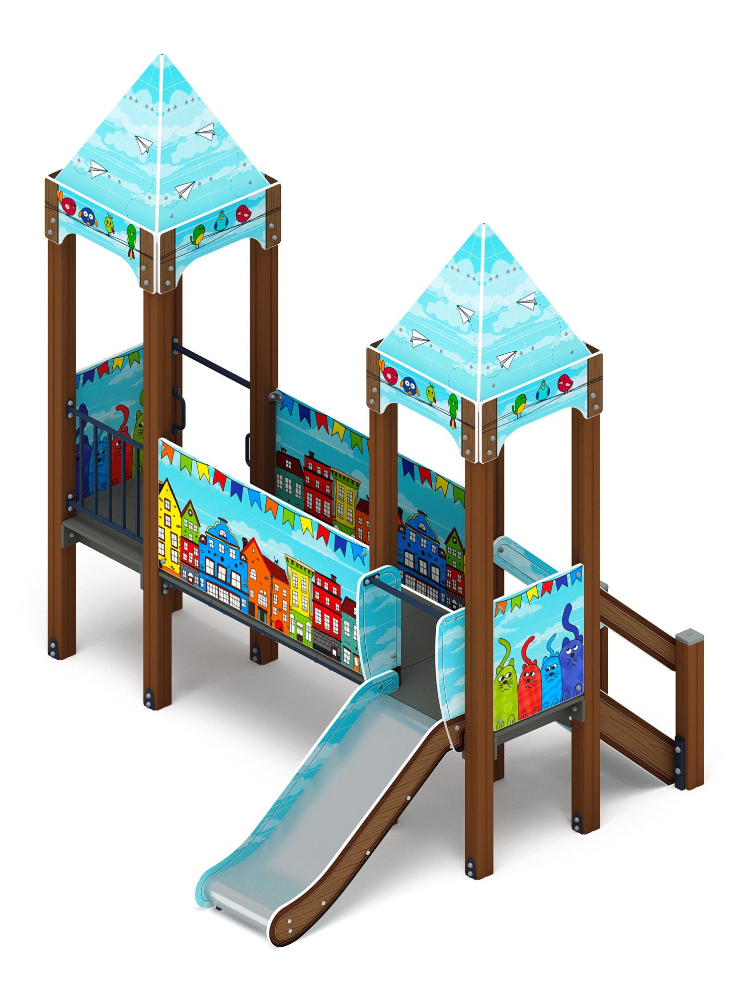 КОРОЛЕВСТВО (Коты) детский игровой комплекс ДИК 1.15.02-21 (H=750)