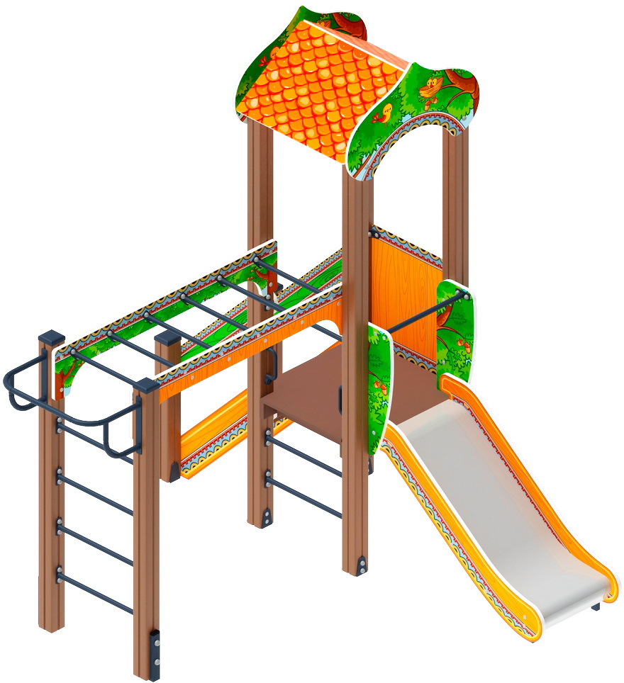 ПОЛЯНКА детский игровой комплекс ДИК 1.16.05-01 (H=750)