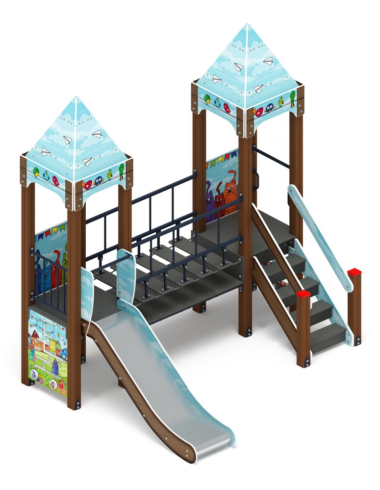 КОРОЛЕВСТВО (Коты) детский игровой комплекс ДИК 1.15.07-21 (H=900)