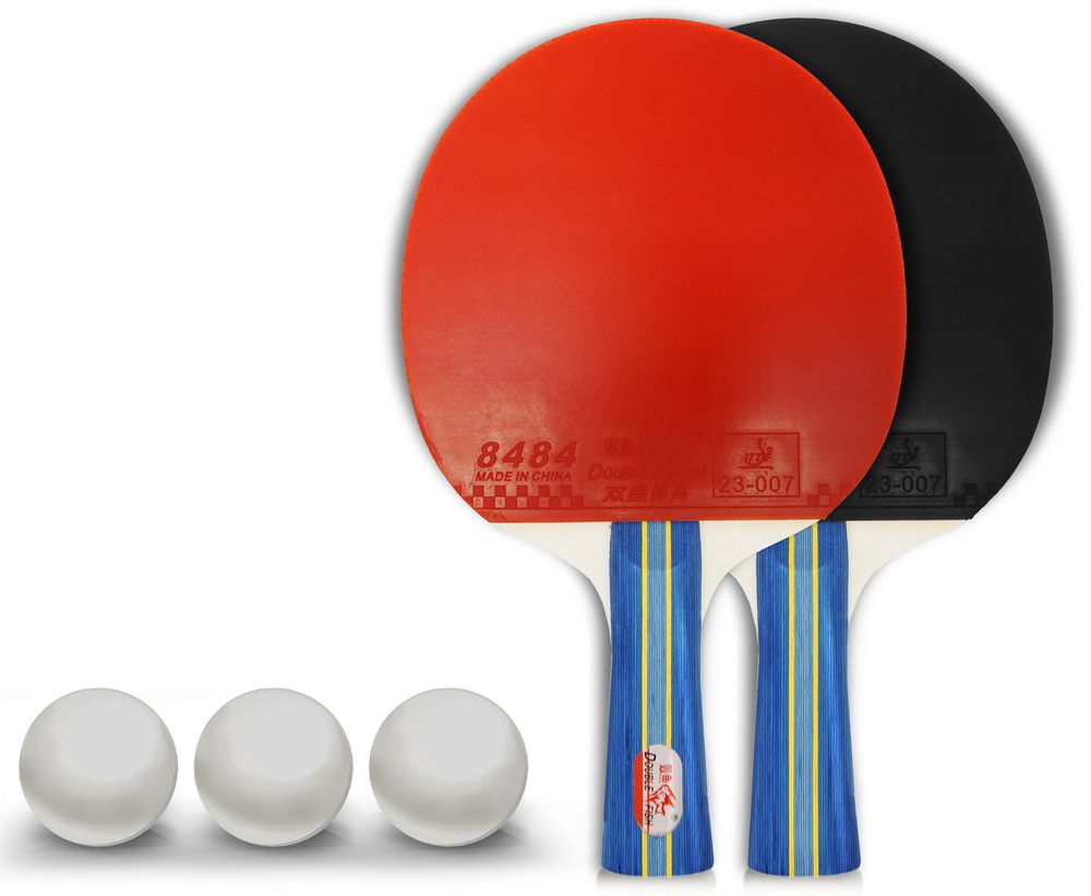 Набор для настольного тенниса DOUBLE FISH CK-236A: 2 ракетки, 3 мяча, чехол