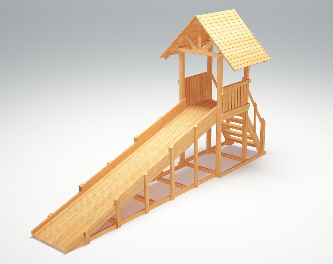 Зимняя горка ЗИМА WOOD-5 Савушка (скат 5 м)