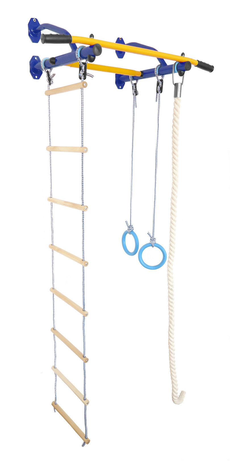 Детский спортивный комплекс ЮНЫЙ АТЛЕТ модель Эконом синий/желтый