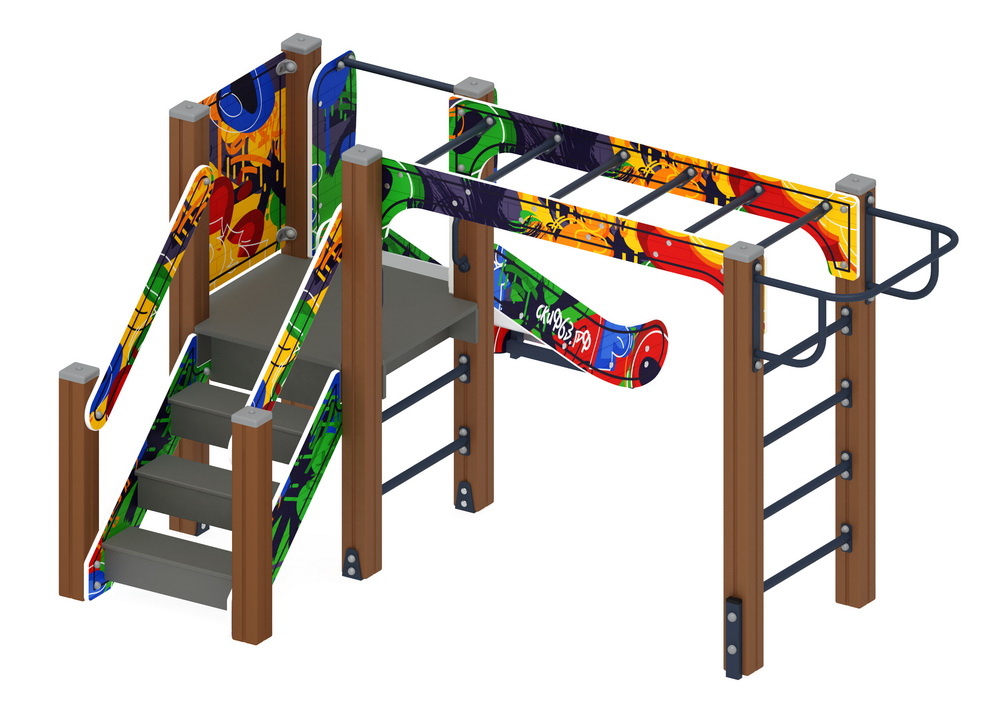 КАРАПУЗ (Граффити) детский игровой комплекс ДИК 1.001.02-03 (Н=750)