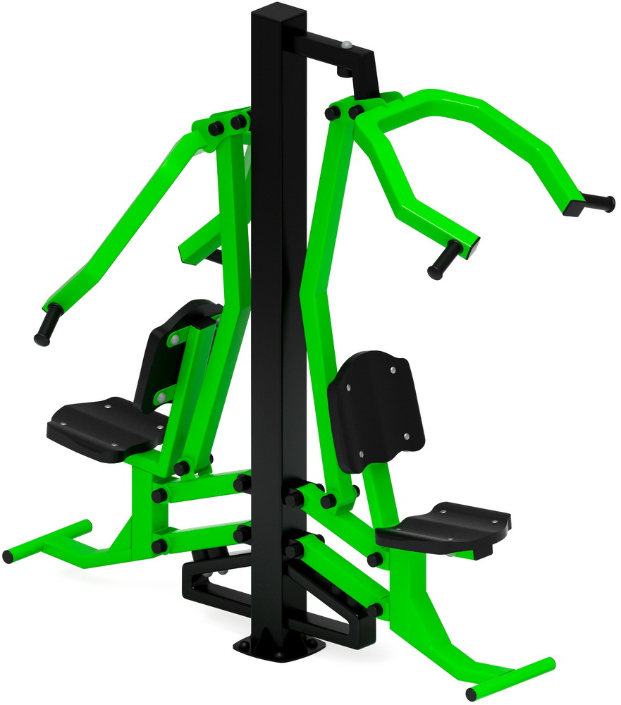 Уличный тренажер ТЯГА ВЕРХНЯЯ+ЖИМ ОТ ГРУДИ (зеленый) СТ 027-12