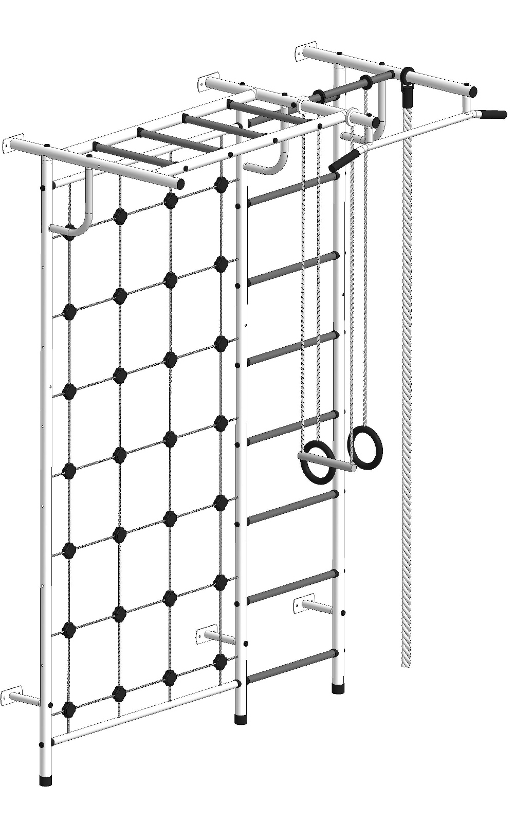 Детская шведская стенка Пионер С4СМ зелёно/жёлтый