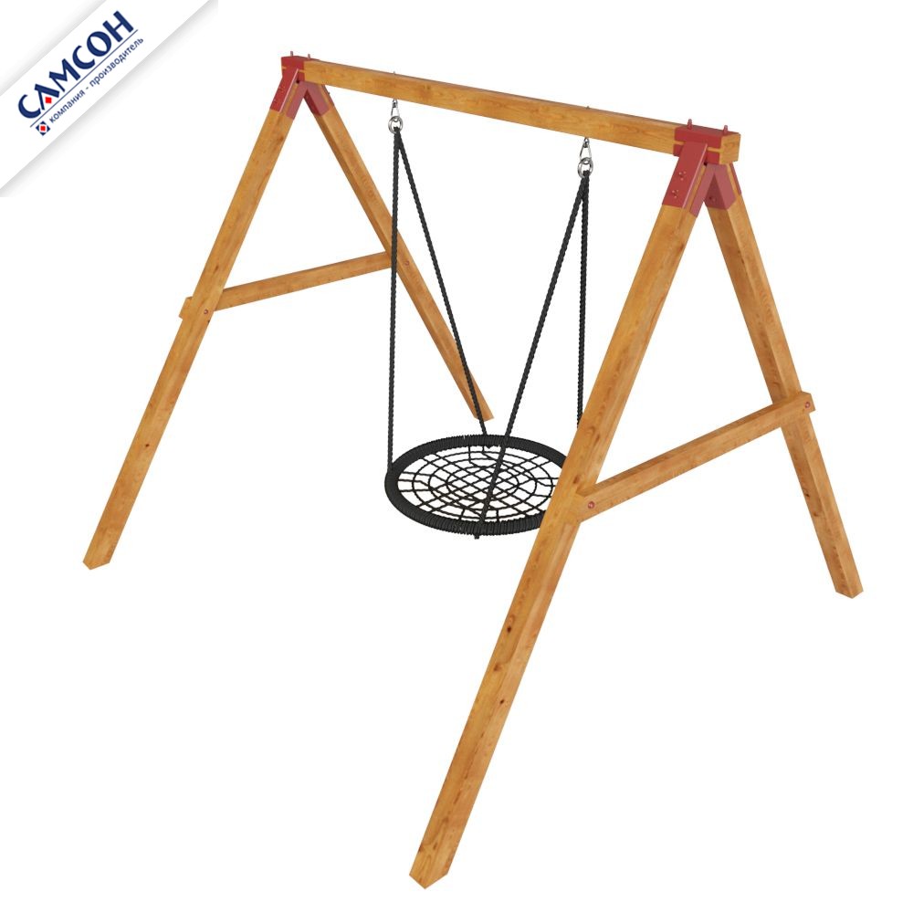 Уличные деревянные качели КОНГО ЛЮКС Самсон (покрытие лак: сосна, венге)