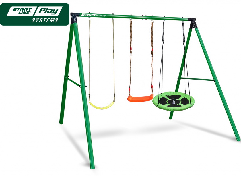 Качели SLP SYSTEMS 3 секции (сиденье гибкое + «лодочка» красная + качели-гнездо)