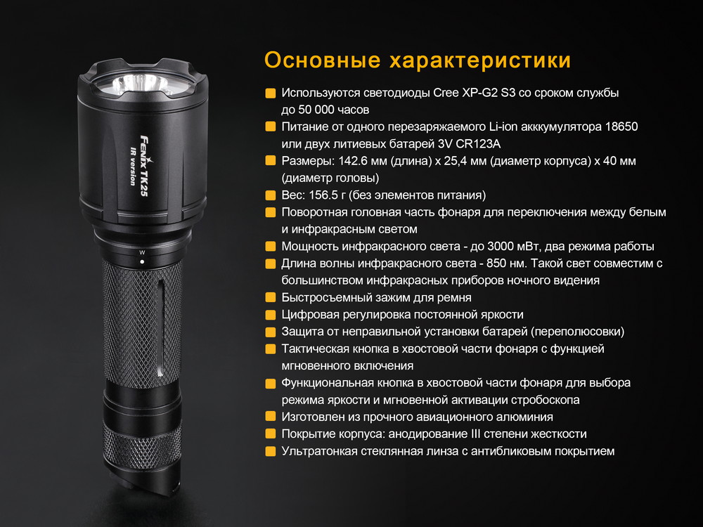 Фонарь Fenix TK25IR