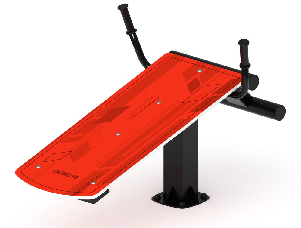 Тренажер уличный ЛАВКА ДЛЯ ПРЕССА (красный) СТ 002-11