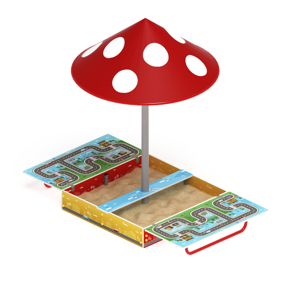 Песочница ИГРА с крышкой и грибком ИО 5.01.10-02