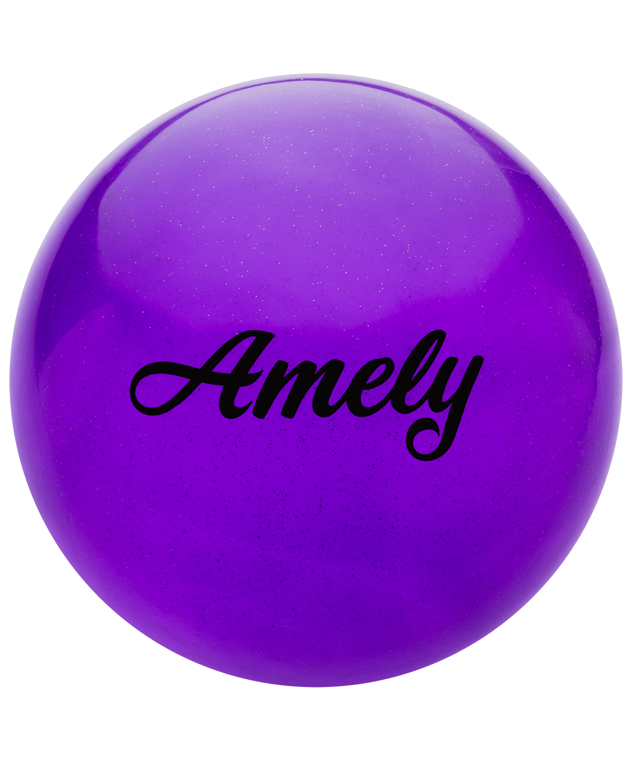 Мяч для художественной гимнастики AGB-101, 15 см, фиолетовый, с блестками