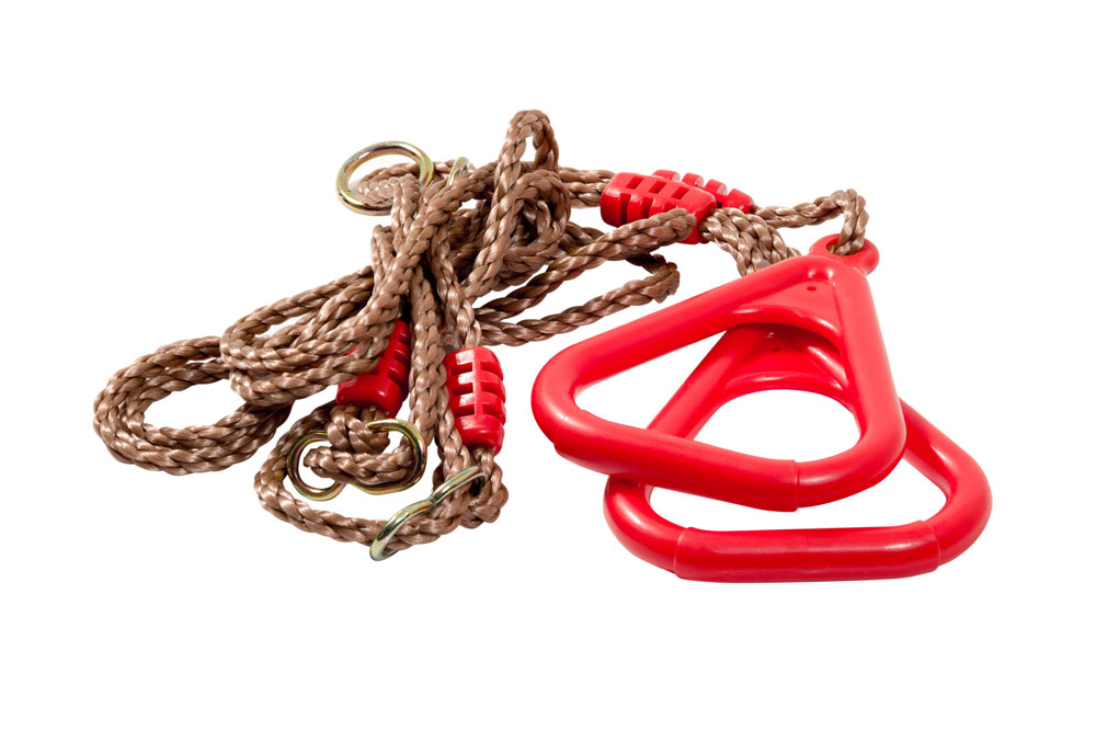 Гимнастические кольца на веревках (цвет: красный)