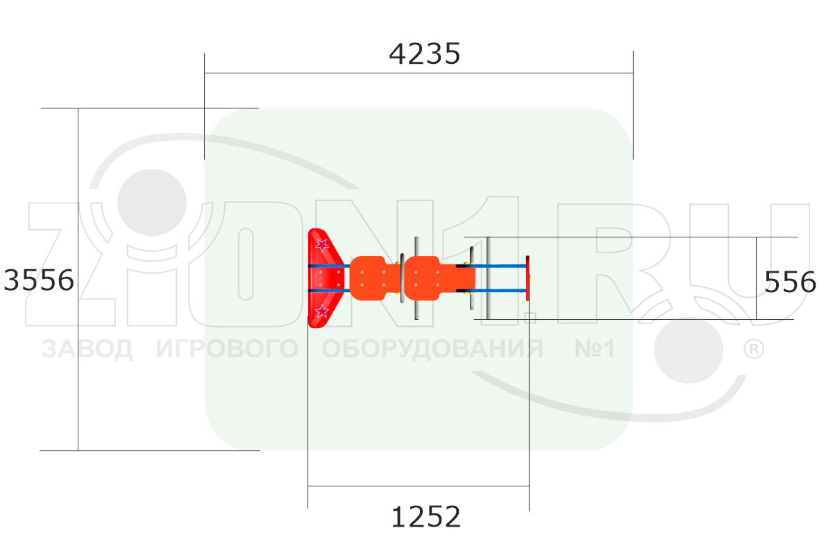 Качалка на двух пружинах ZION Аэроплан