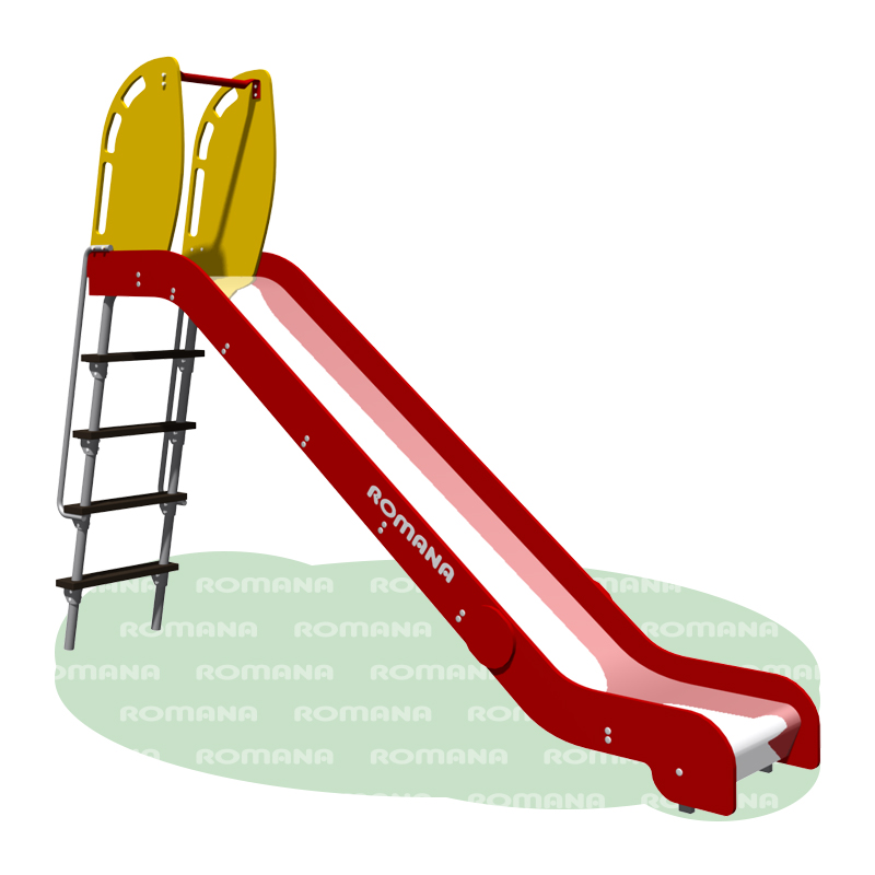Горка h 1550, скат нержавейка Romana 110.24.00 красный