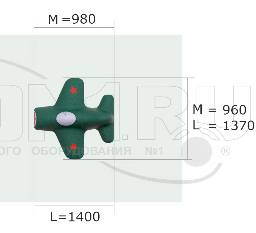 Резиновая 3D-фигура ZION «Ил-2» (для парков и детских площадок)