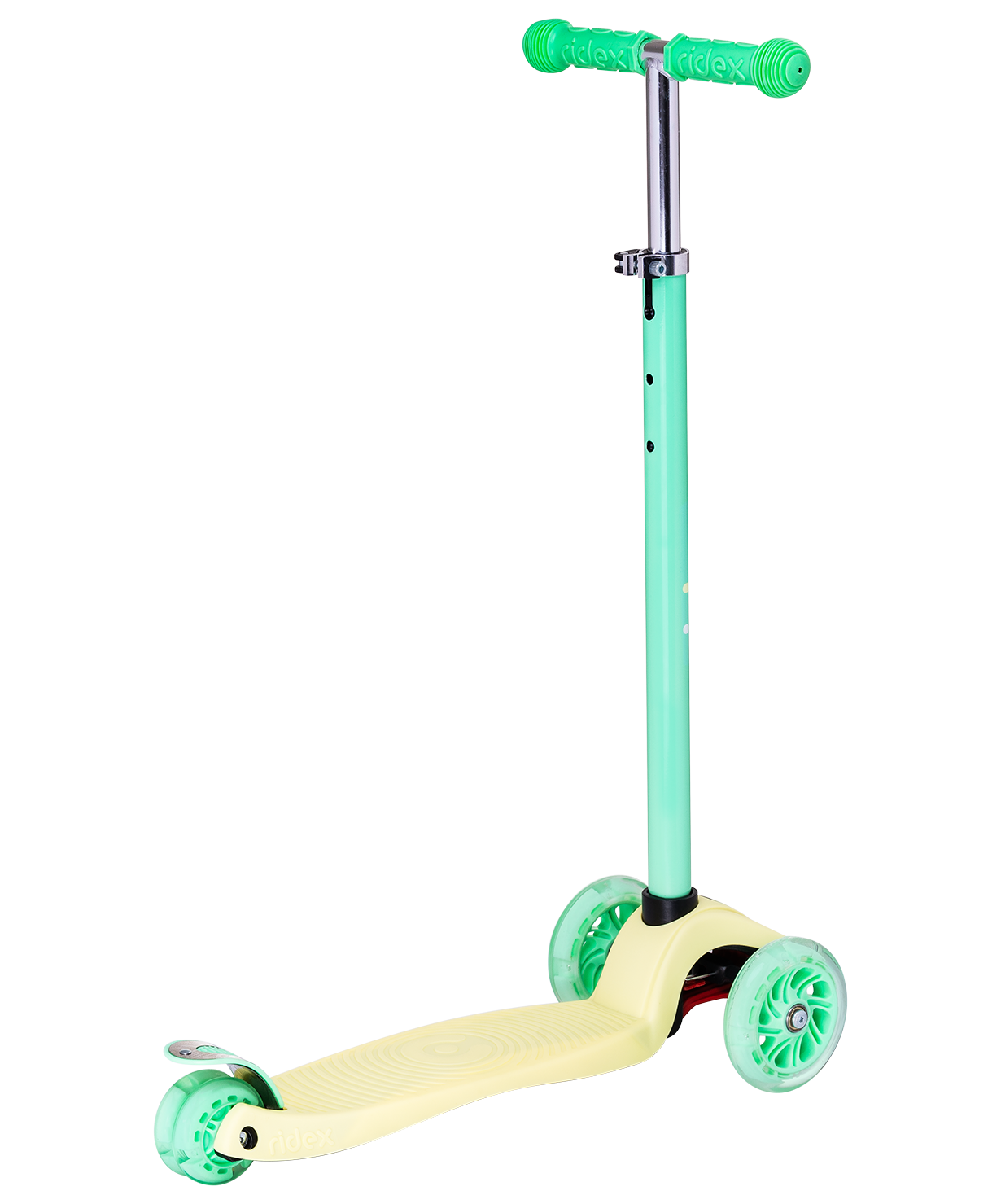 Самокат 3-колесный Snappy 3D, 120/80 мм, желтый/мятный