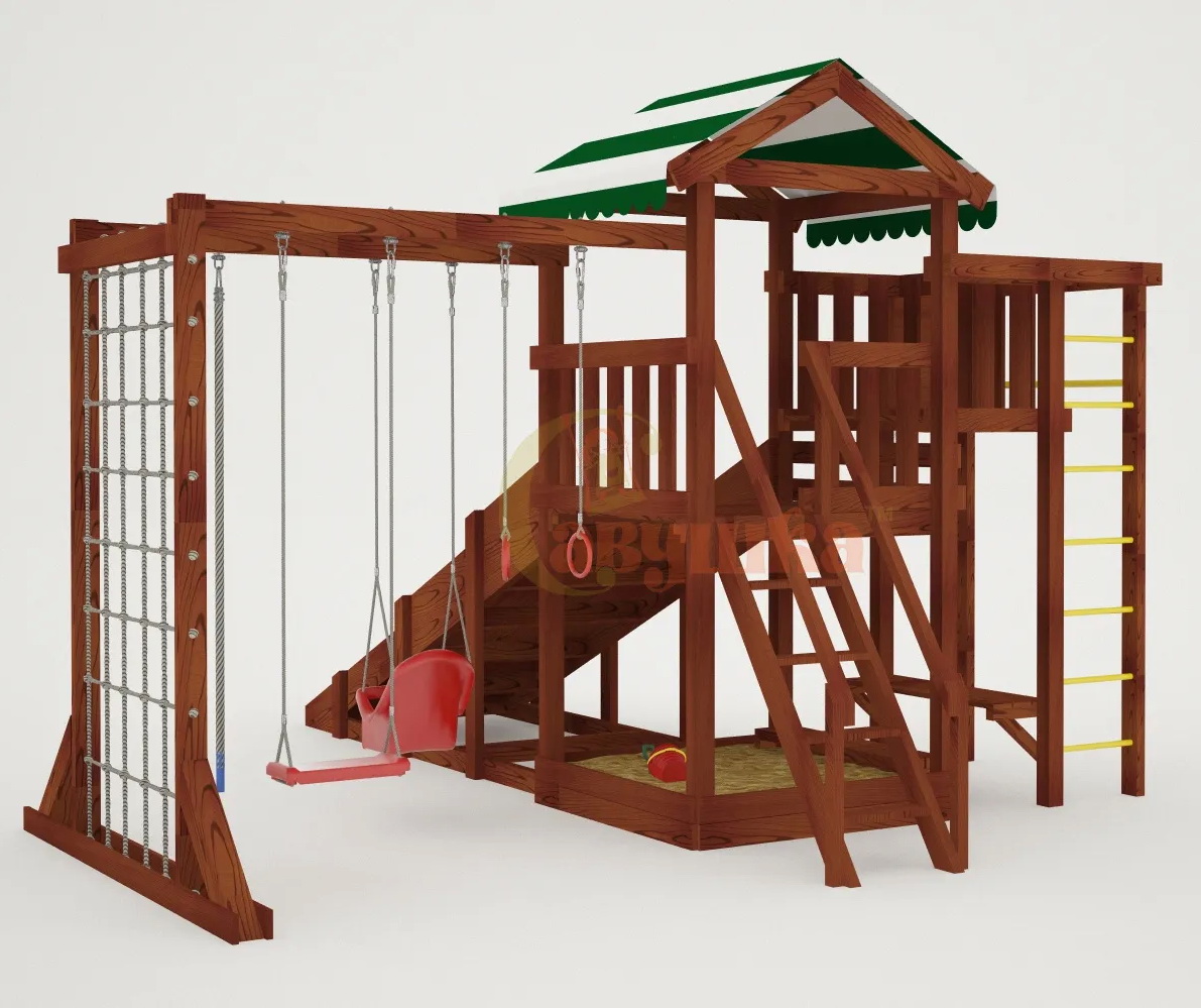 Детская площадка Савушка Мастер 4 (Махагон) 4 сезона