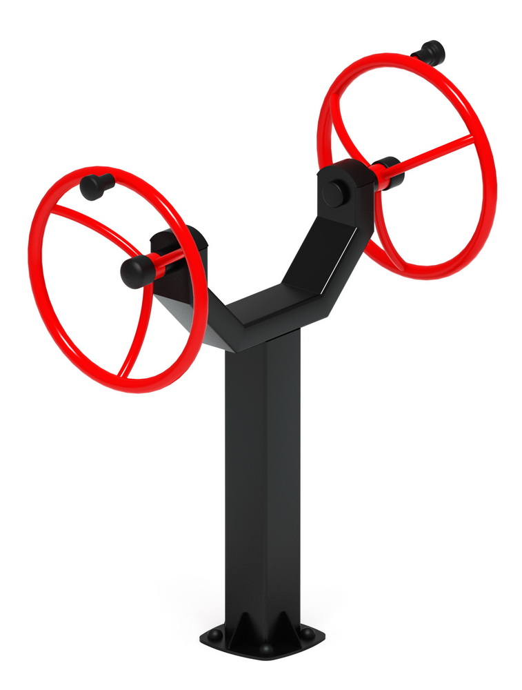 Тренажер уличный РУЛИ (2 руля положение сидя) красный СТ 106-11