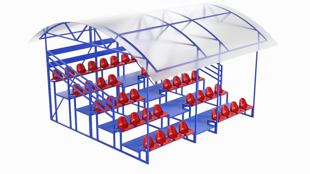 Трибуна с навесом, с ограждением, 5-рядная (20.015)