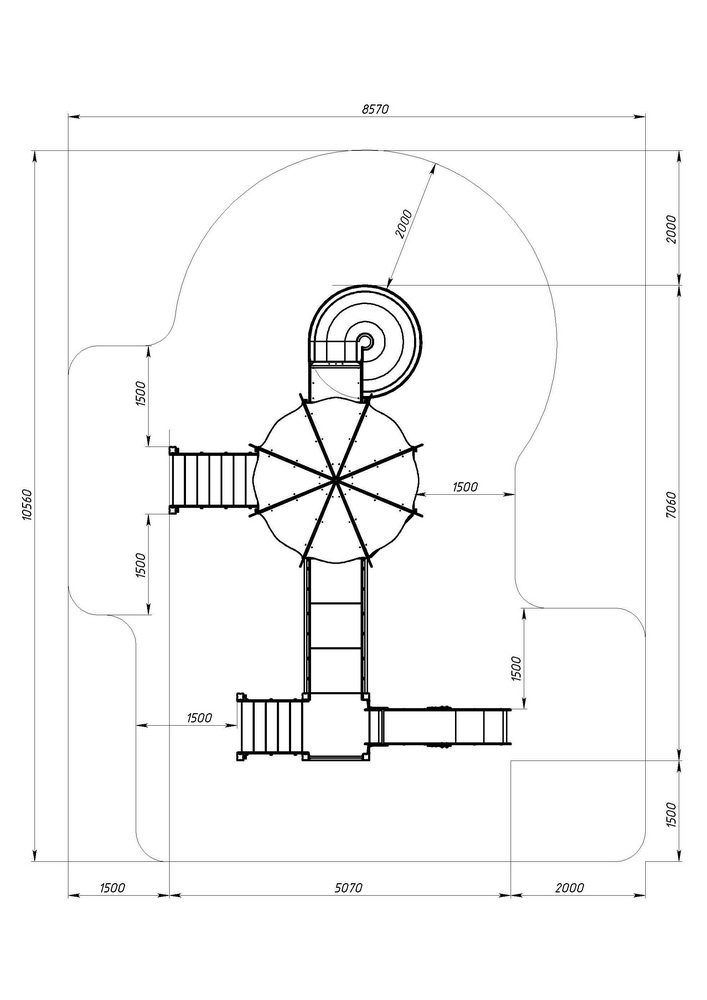 КАРНАВАЛ детский игровой комплекс ДИК 2.22.02-01 (H=2000, H=1200)