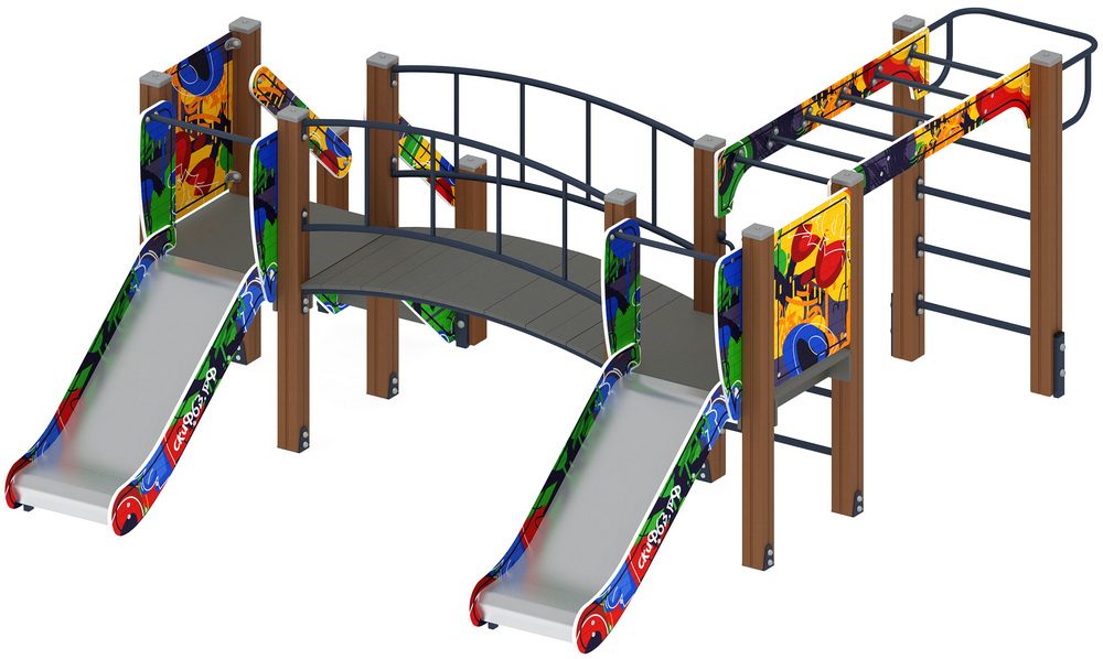 КАРАПУЗ (Граффити) детский игровой комплекс ДИК 1.001.04-03 (Н=750)