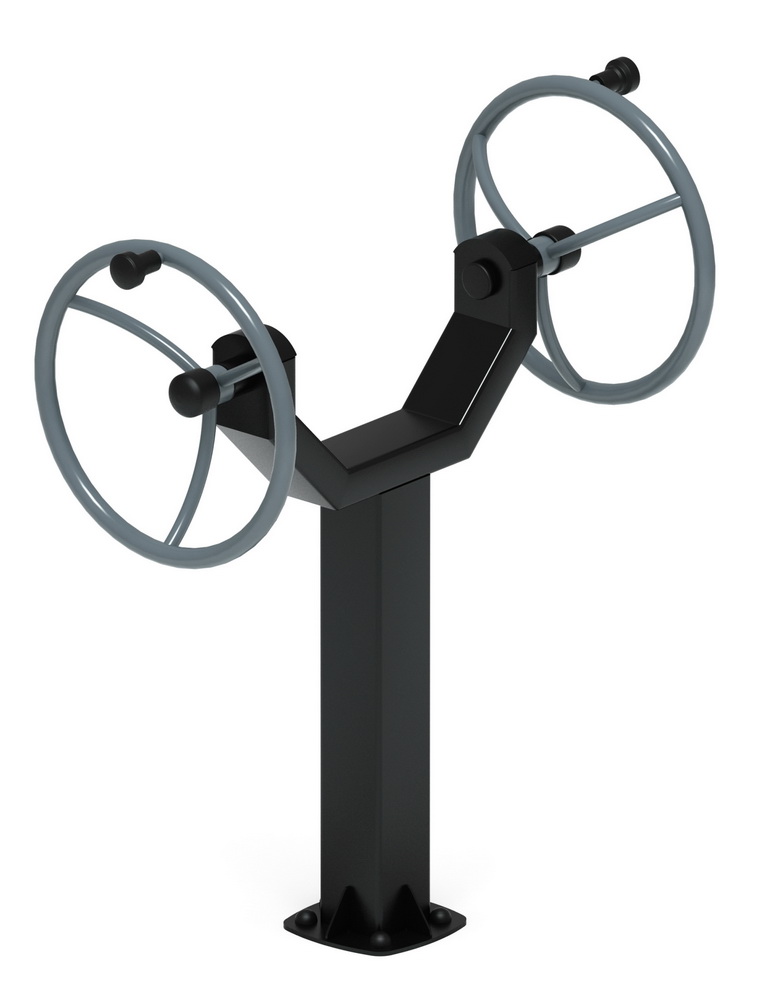 Тренажер уличный РУЛИ (2 руля положение сидя) серый СТ 106-13