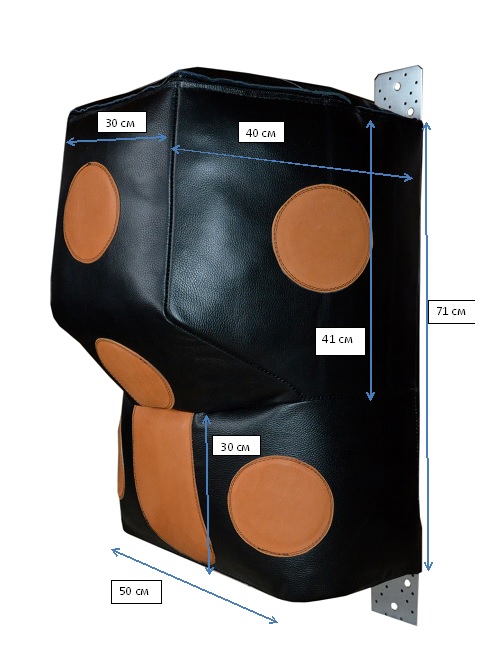 Апперкотная подушка РОККИ Г-образная с полусферой (кожа)