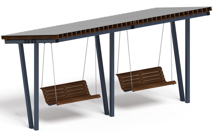 Пергола Тент с качелями (наклонная) МФ 78.03.02 /с поликарбонатом/