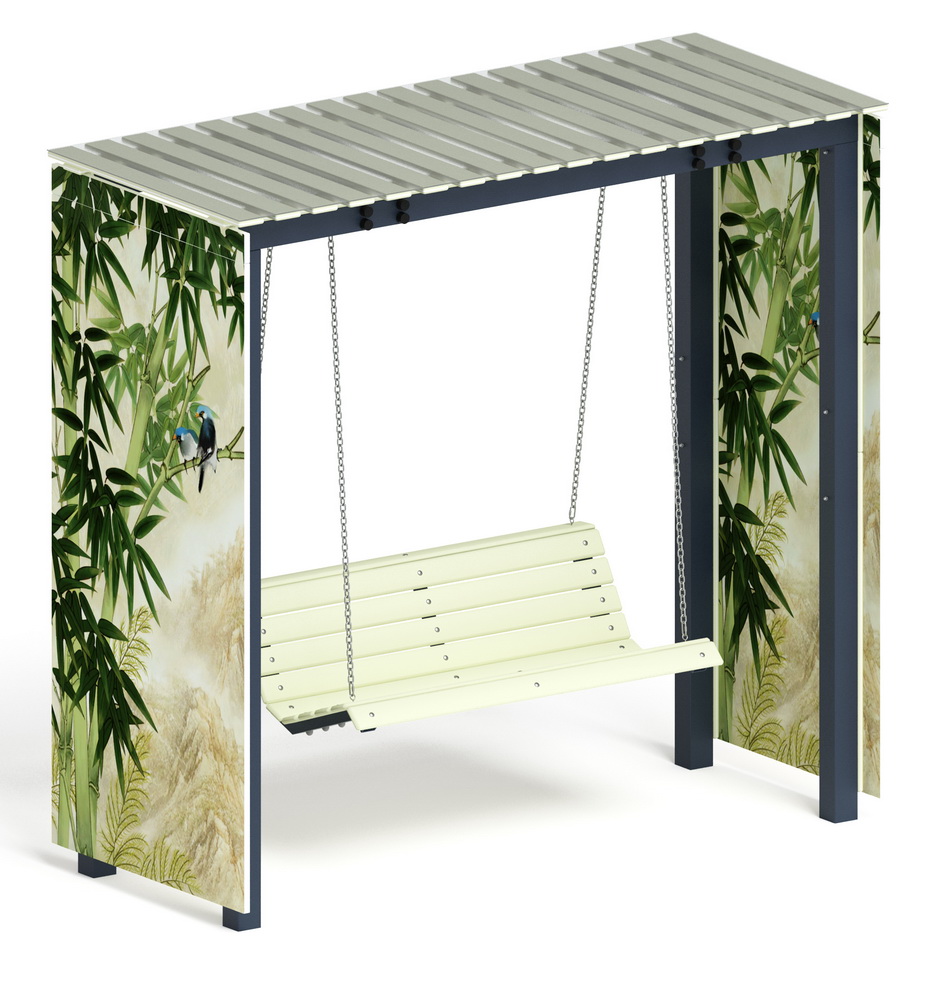 Пергола с качелями (Бамбук) МФ 78.06.01-02 /с поликарбонатом/