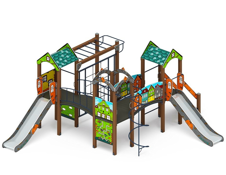 ГОРОДОК (Город) детский игровой комплекс ДИК 2.01.3.01-01 (H=1200)
