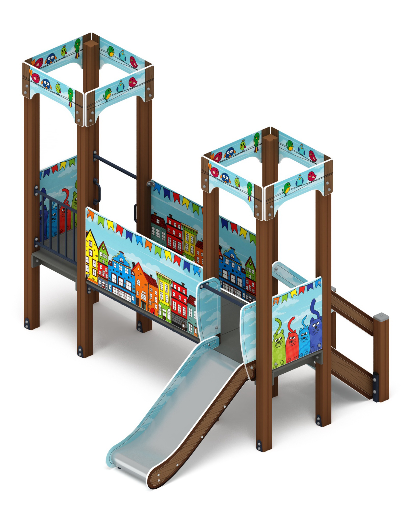 КОРОЛЕВСТВО (коты) детский игровой комплекс ДИК 1.15.02-11 (H=750)