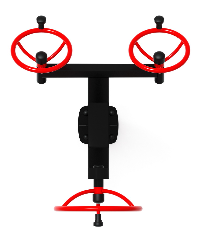 Тренажер уличный РУЛИ (3 руля положение стоя) красный СТ 103-11