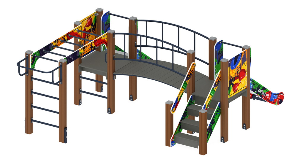 КАРАПУЗ (Граффити) детский игровой комплекс ДИК 1.001.04-03 (Н=750)