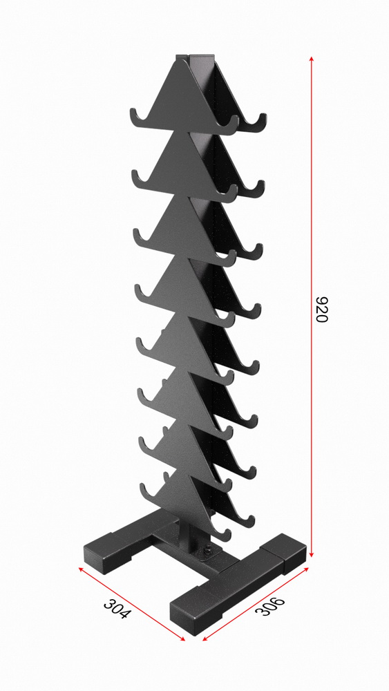 Стойка для гантелей вертикальная на 8 пар (13.402.006)