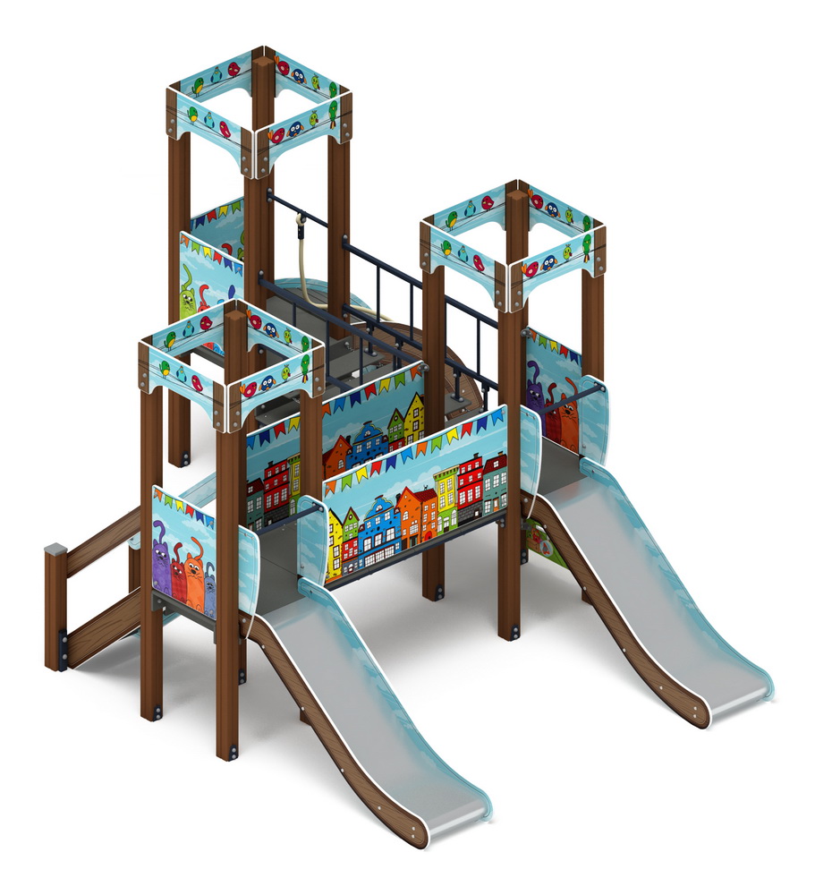 КОРОЛЕВСТВО (коты) детский игровой комплекс ДИК 1.15.03-11 (H=900)