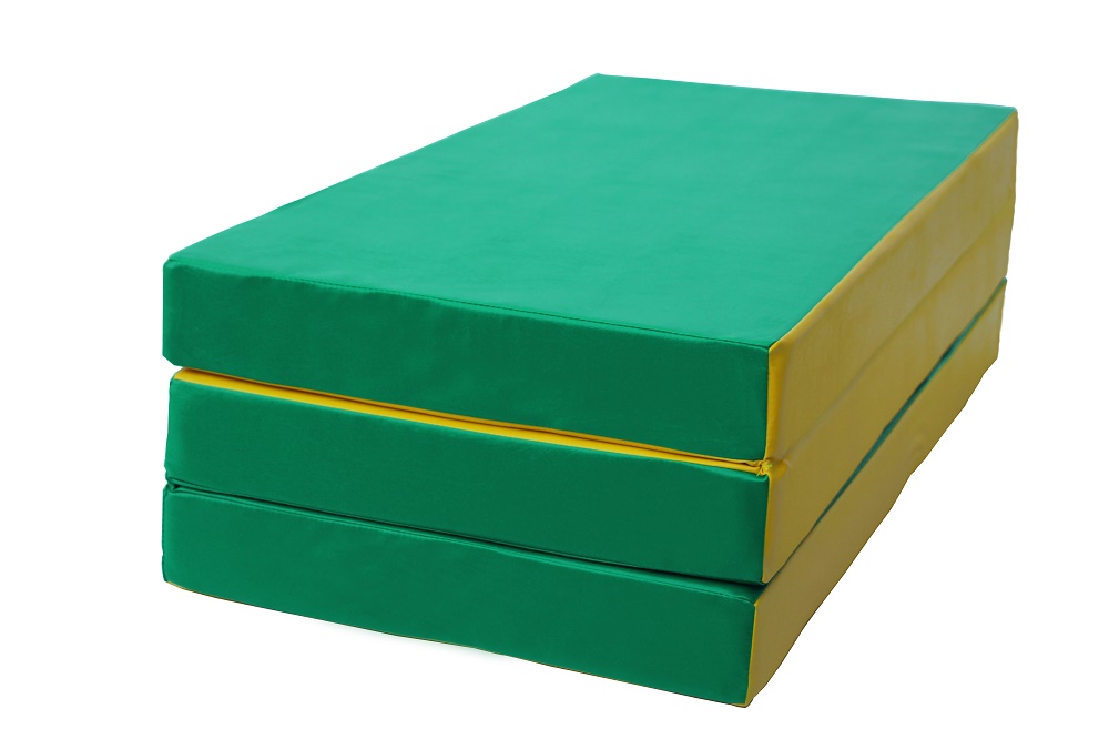 Мат № 4 (100 х 150 х 10) складной зелено/жёлтый